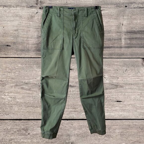💎149 American Eagle Army Green Stretch Cuffed Utility Pants - Picture 2 of 8